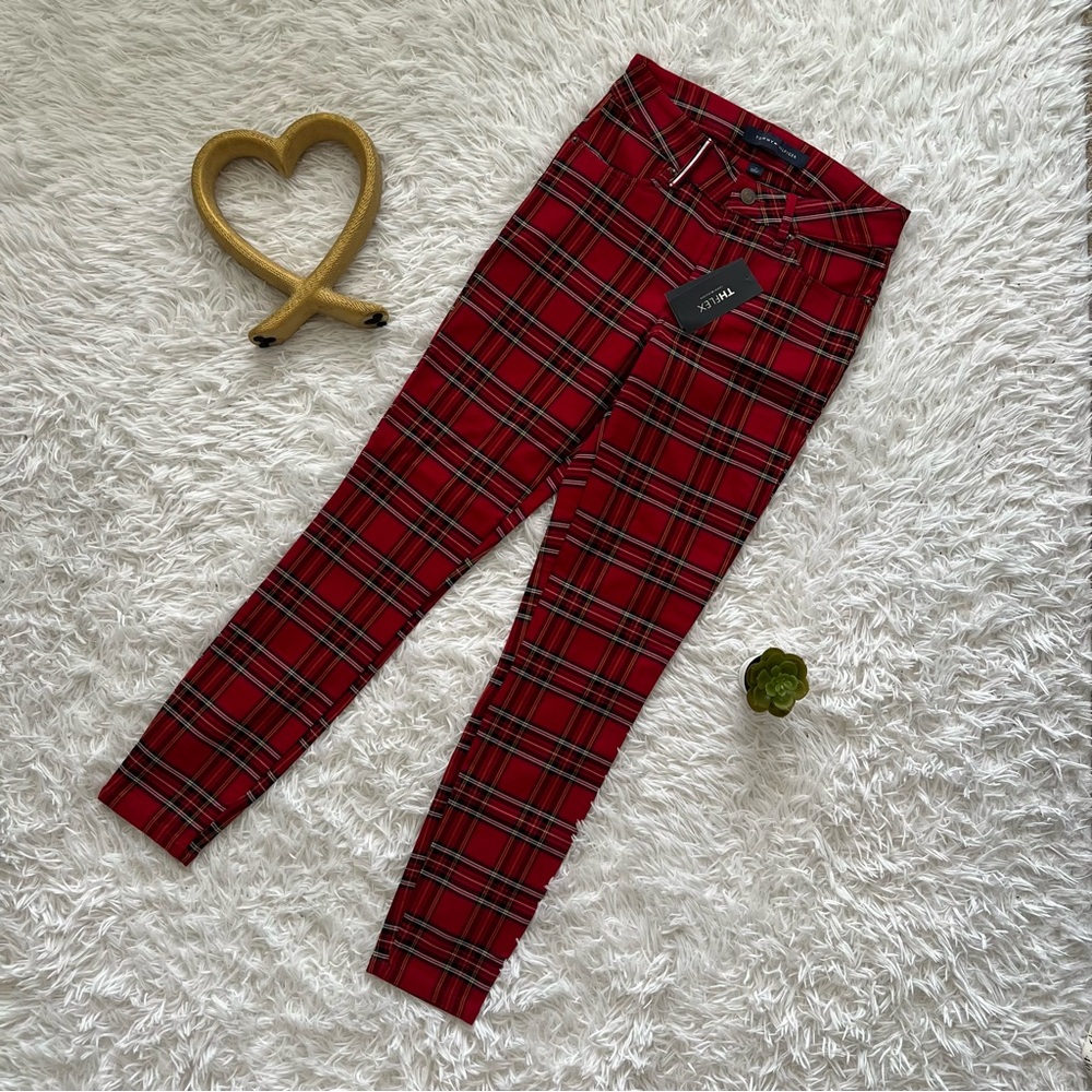 Tommy Hilfiger Red and Black Plaid Pants